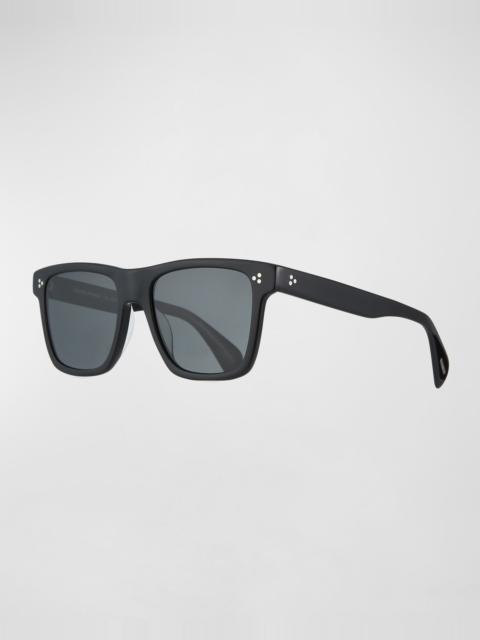 Oliver Peoples Men's Casian Acetate Rectangle Sunglasses