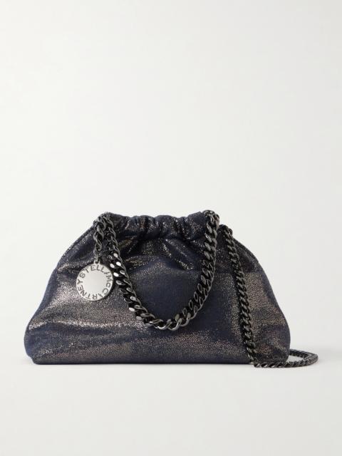 Stella McCartney Falabella Mini Metallic Vegetarian Suede Drawstring Bag