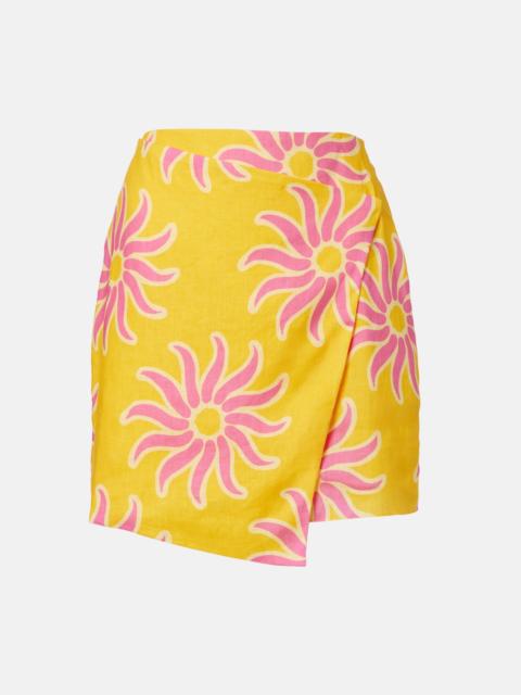 CALA de la CRUZ Chemena printed linen miniskirt