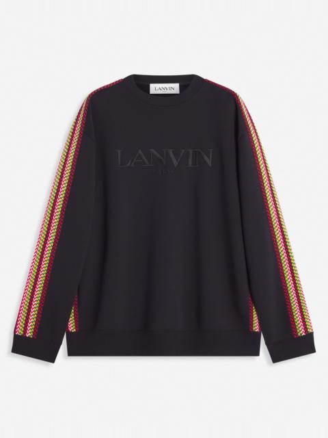 OVERSIZED LANVIN EMBROIDERED SIDE CURB SWEATSHIRT