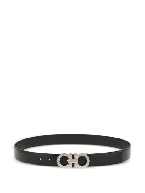 FERRAGAMO Ferragamo Topstitched Gancini Buckle Belt