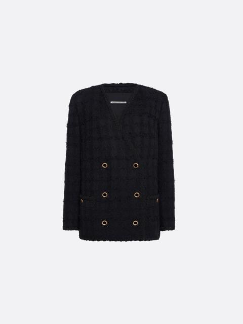 Alessandra Rich CHECK TWEED BOUCLÉ DOUBLE BREASTED JACKET
