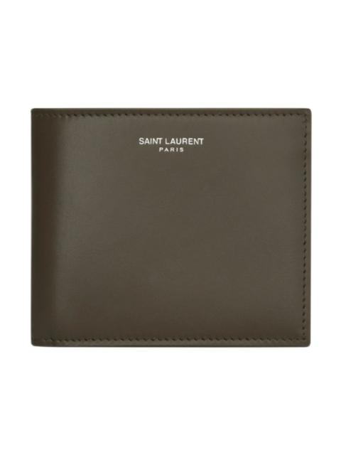 SAINT LAURENT Saint Laurent Single-Fold Embossed Saint Laurent Paris Signature Wallet Light Musk