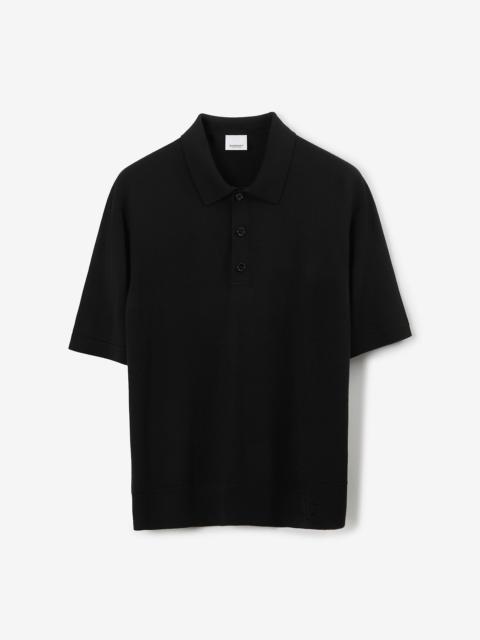 Burberry EKD Wool Silk Blend Polo Shirt