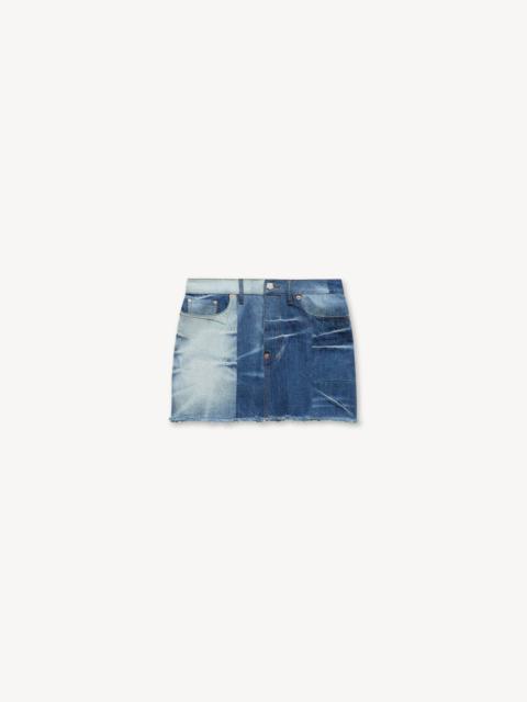 KENZO Patchwork short skirt in japanese denim