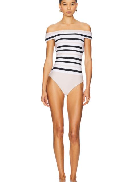 SIMKHAI Walker Off Shoulder One Piece Swimsuit