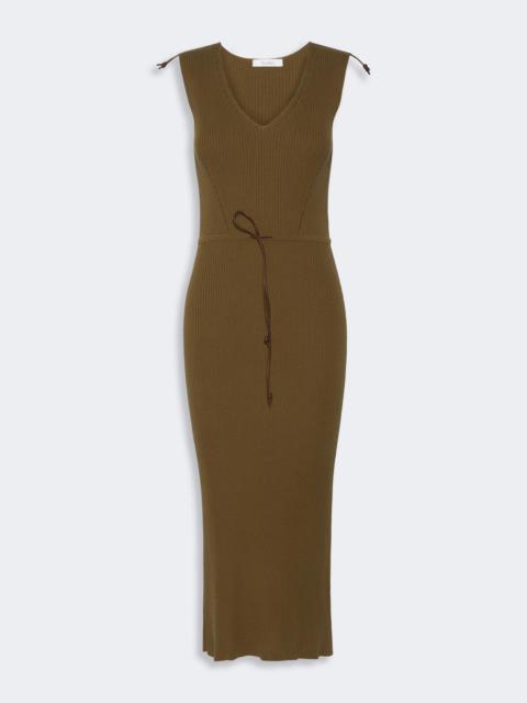 Max Mara FADO Rib-knit cotton and viscose yarn dress - MUD
