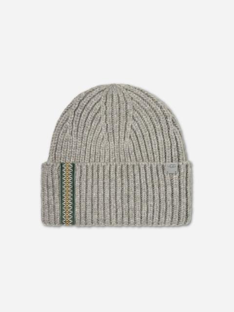 UGG ® Men's Chunky Rib ®braid Beanie in Cobble/Green Stone