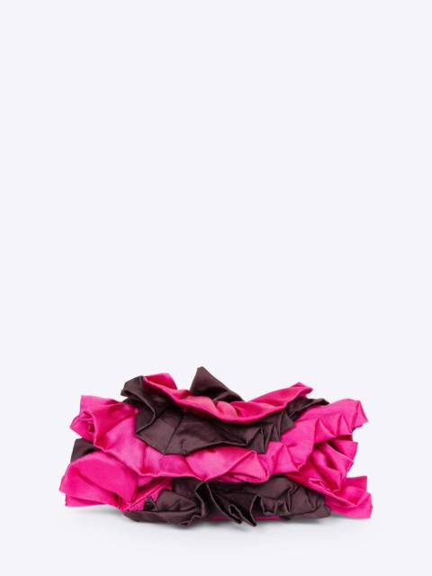 Dries Van Noten SATIN RUFFLE CLUTCH BAG
