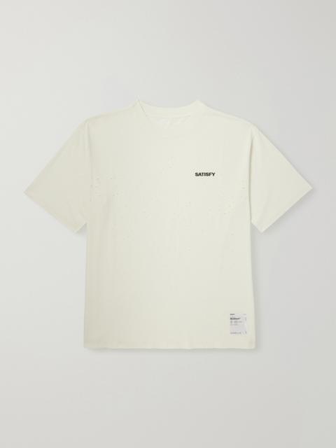 SATISFY Logo-Print Distressed MothTech™ Cotton-Jersey T-Shirt