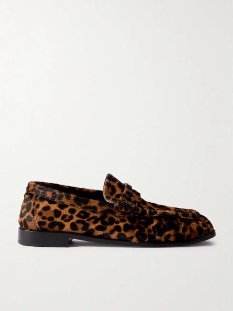 SAINT LAURENT Le Loafer leopard-print calf hair loafers Brown