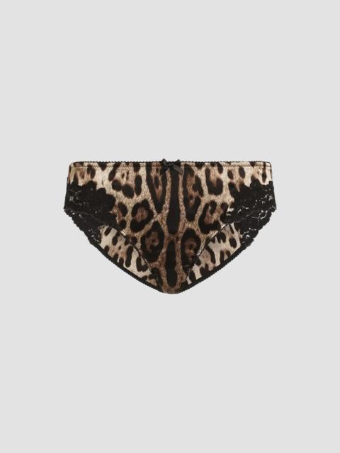 Dolce & Gabbana Women's Leopard Print Silk Briefs - Leo