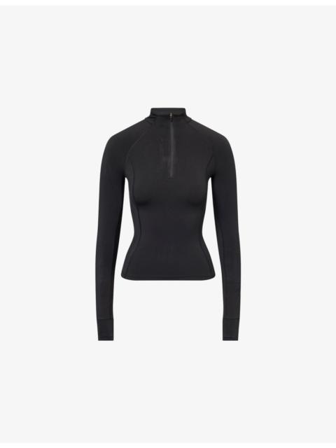 ADANOLA Ultimate Half-Zip Stretch-Woven Top