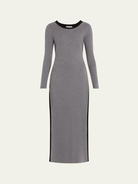 ZANKOV Angie Colorblock Long-Sleeve Ankle Dress