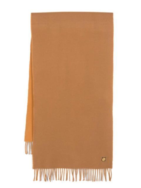 Maison Kitsuné fox-patch fringed scarf