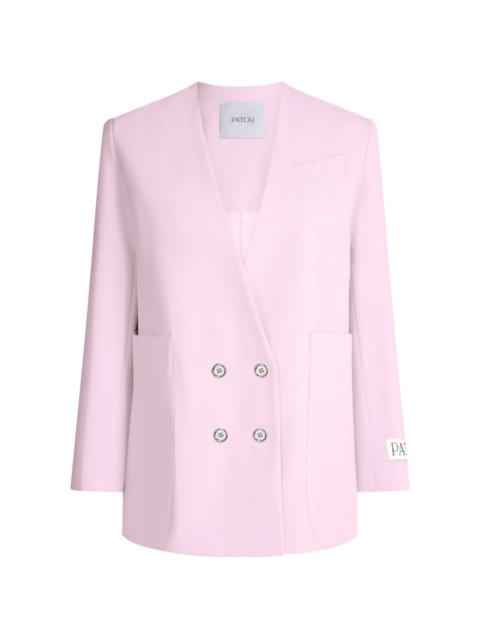 PATOU double-breasted collarless blazer