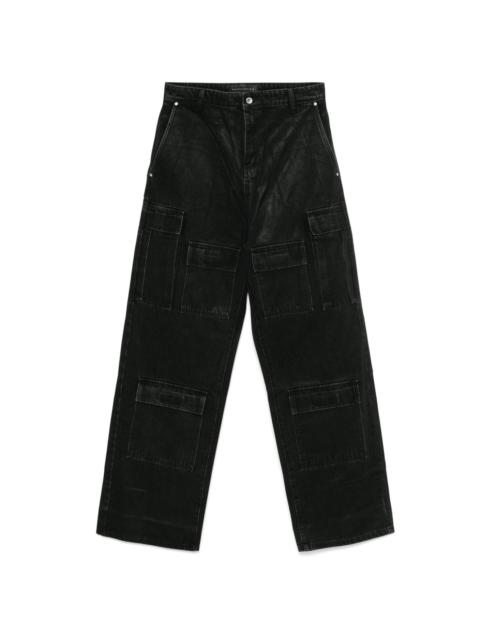 WHO DECIDES WAR waxed cargo jeans
