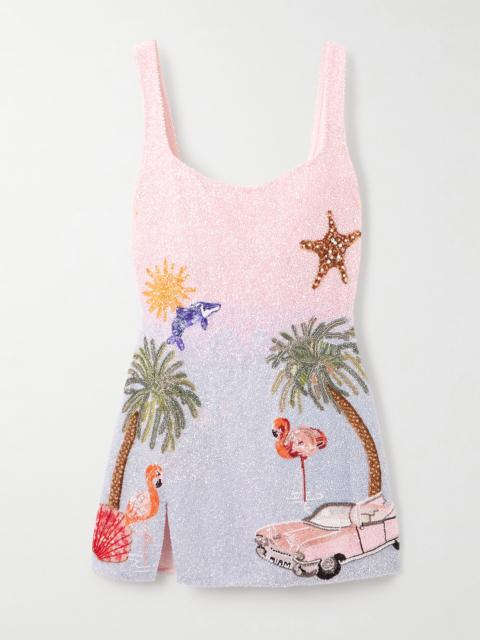 CLIO PEPPIATT Miami Embellished Beaded Tulle Mini Dress
