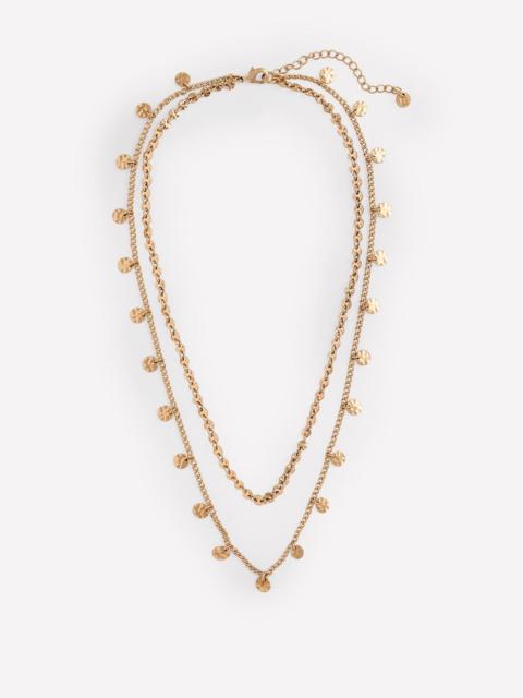 BODEN Hammered Disk Layered Necklace-Gold Colour