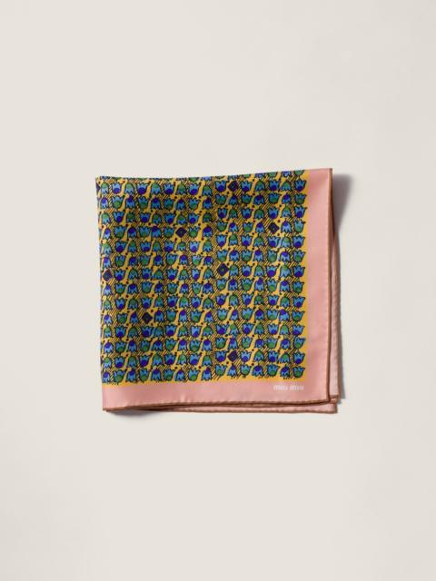 Miu Miu Printed twill scarf