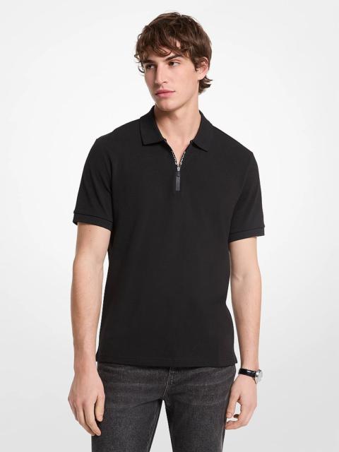 MICHAEL KORS Cotton Zip-Up Polo Shirt