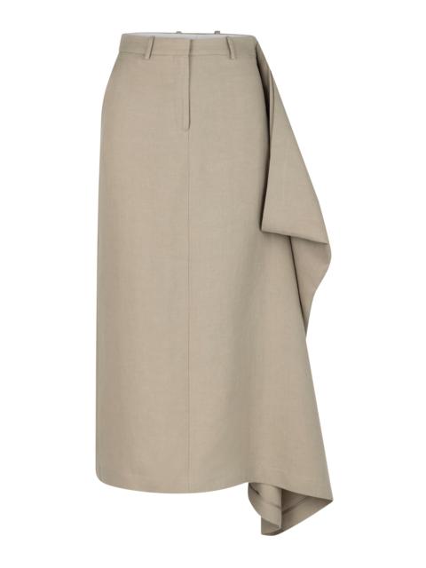 HEIRLOME Augusta Linen Midi Skirt green