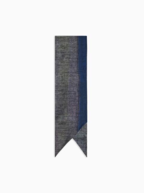 GIORGIO ARMANI PRINTED COTTON AND SILK BLEND SCARF