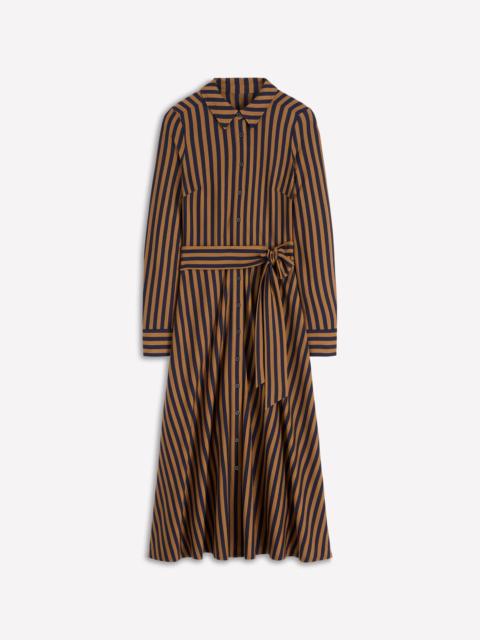 BODEN Marcia Jersey Shirt Dress-Gingerbread and Navy Stripe