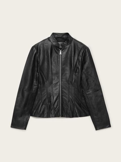 ALLSAINTS CLO PLEATED LEATHER JACKET