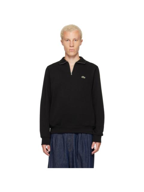 LACOSTE Black Zip-Up High-Neck Sweatshirt