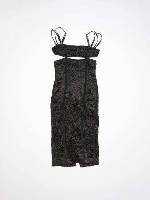 Acne Studios Crinkle satin strap dress - Black
