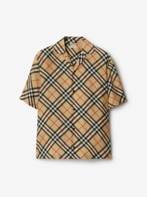 Oversized Check Silk Shirt