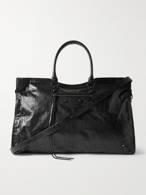 BALENCIAGA Le City Travel Arena Textured-Leather Tote Bag