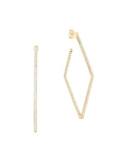 ROBERTO COIN Women's Diamond Hoops 18K Gold & Diamond Square Hoop Earrings - Yellow Gold