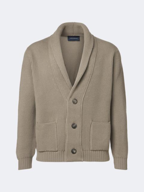 THOM SWEENEY Ribbed-knit wool cardigan