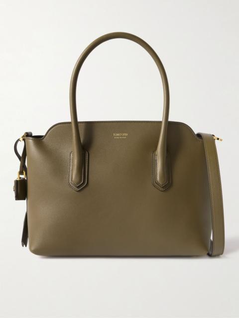 TOM FORD Medium leather tote Army green