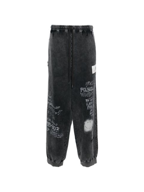 bleached-effect track pants