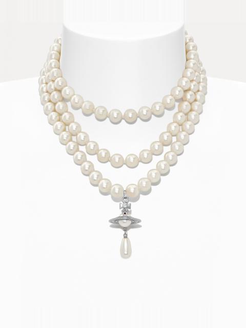 Vivienne Westwood THREE ROW PEARL DROP CHOKER