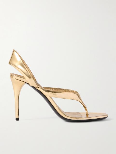 Alaïa Tong 90 Mirrored-leather Sandals