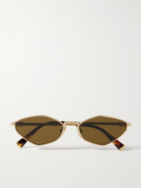Miu Miu Hexagon-frame gold-tone sunglasses Gold