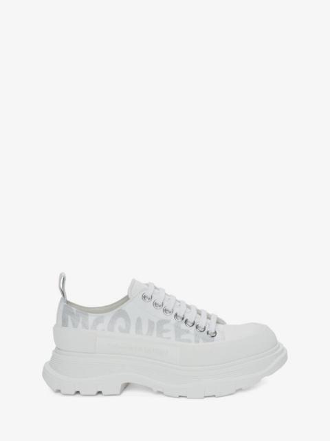 Alexander McQueen Tread Slick Lace Up in White/silver