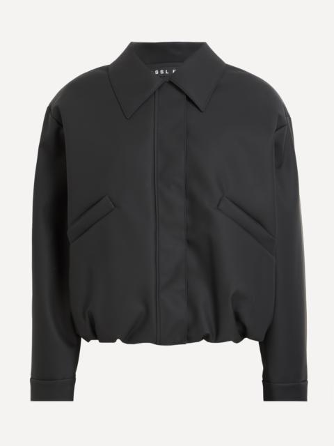 KASSL Editions Black Short Rubber Bomber Jacket