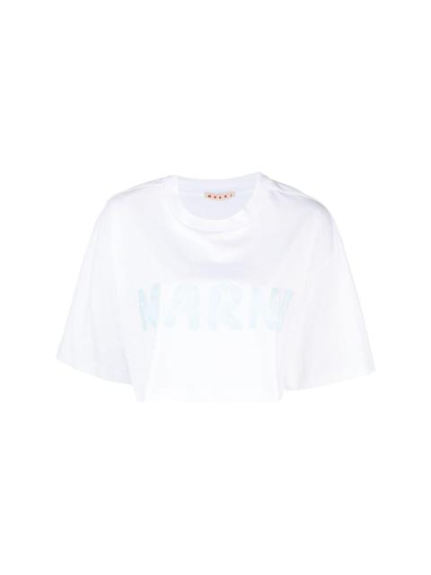 Marni logo-print cotton cropped T-shirt