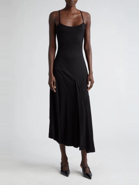 Asymmetric Contour Seam Slipdress