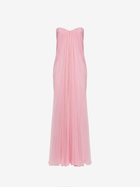 Alexander McQueen Women's Bustier Evening Dress in Pale Pink
