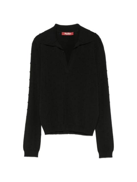 Max Mara bobble-knit polo sweater