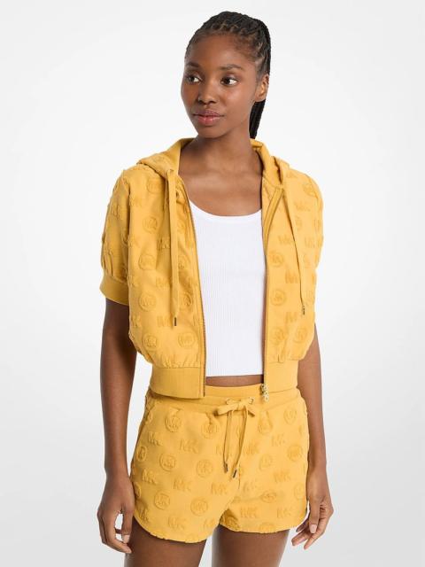 MICHAEL KORS Logo Jacquard Terry Short-Sleeve Jacket