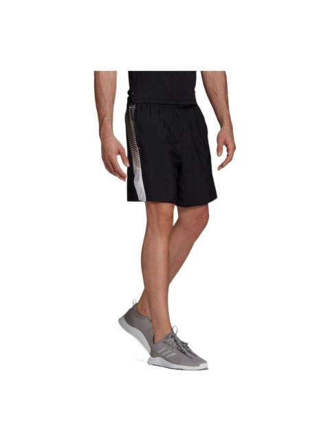 adidas adidas Logo Printing Splicing Sports Gym Shorts Black GM2098