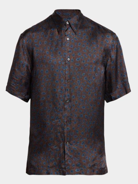 Dries Van Noten Men's Cassidye Viscose Short-Sleeve Shirt