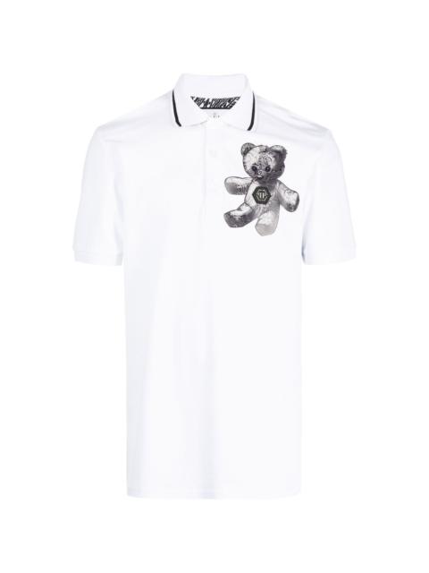 PHILIPP PLEIN Paisley Teddy Bear polo shirt